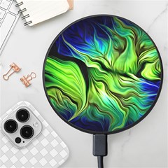 Fractal Art Pattern Abstract Fantasy Digital Wireless Fast Charger(black) by Jancukart