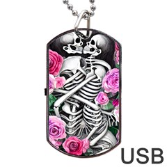 Floral Skeletons Dog Tag Usb Flash (one Side) by GardenOfOphir