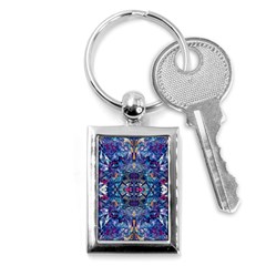Denim On Pour Key Chain (rectangle) by kaleidomarblingart