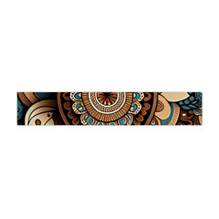Bohemian Flair In Blue And Earthtones Premium Plush Fleece Scarf (mini) by HWDesign