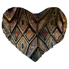Church Ceiling Mural Architecture Large 19  Premium Heart Shape Cushions by Ravend