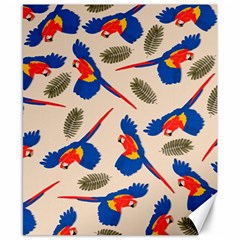 Bird Animals Parrot Pattern Canvas 8  X 10  by Ravend