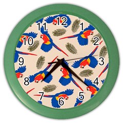 Bird Animals Parrot Pattern Color Wall Clock by Ravend