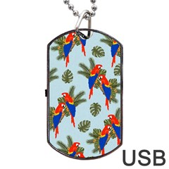 Birds Animals Nature Background Dog Tag Usb Flash (two Sides) by Ravend