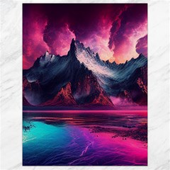 Ai Generated Mountain Ocean Lava Canvas 18  X 24  by Ravend