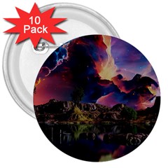 Lake Galaxy Stars Science Fiction 3  Buttons (10 Pack)  by Uceng