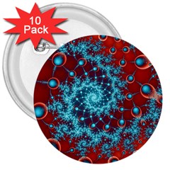 Fractal Pattern Background 3  Buttons (10 Pack)  by Uceng
