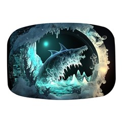 Sculpture Dinosaur Shark Frozen Winter Fantasy Mini Square Pill Box by Ravend