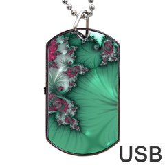 Fractal Spiral Template Abstract Background Design Dog Tag Usb Flash (one Side) by Ravend
