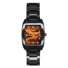 Technology Design Tech Computer Future Business Stainless Steel Barrel Watch by Ravend