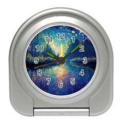 Oil Painting Night Scenery Fantasy Travel Alarm Clock by Ravend