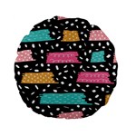 Art Pattern Design Wallpaper Background Print Patterns Standard 15  Premium Flano Round Cushions Front
