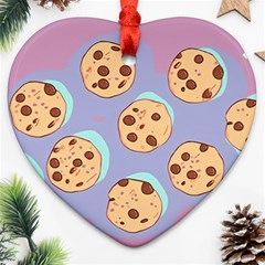 Cookies Chocolate Chips Chocolate Cookies Sweets Ornament (heart) by Ravend