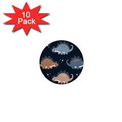 Dino Art Pattern Design Wallpaper Background 1  Mini Buttons (10 Pack)  by Ravend