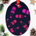 Wine Wine Bottles Background Graphic Oval Ornament (Two Sides) Front