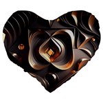 Ai Generated Swirls Space Design Fractal Light 3d Pattern Large 19  Premium Heart Shape Cushions Back