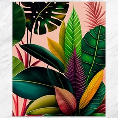 Ai Generated Tropical Leaves Foliage Wallpaper Canvas 11  X 14  by Ravend