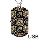 Background Art Pattern Design Graphic Dog Tag USB Flash (Two Sides) Back