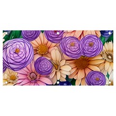 Exotic Tropical Botanical Flowers Pattern Banner And Sign 4  X 2  by GardenOfOphir