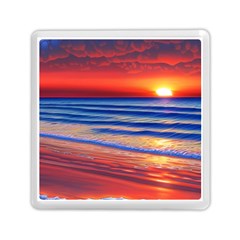 Golden Sunset Over Beach Memory Card Reader (square) by GardenOfOphir