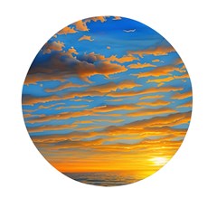 Orange Sunset On The Beach Mini Round Pill Box (pack Of 3) by GardenOfOphir