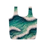 Blue Wave Pattern Full Print Recycle Bag (S) Front