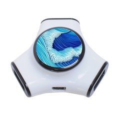 Waves Blue Ocean 3-port Usb Hub by GardenOfOphir