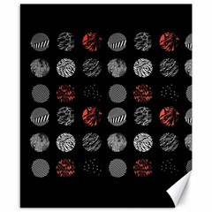 Black And Multicolored Polka Dot Artwork Digital Art Canvas 8  X 10  by Jancukart