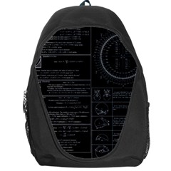 Black Background With Text Overlay Mathematics Trigonometry Backpack Bag by Jancukart