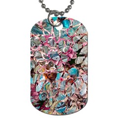 Aqua Blend Dog Tag (one Side) by kaleidomarblingart