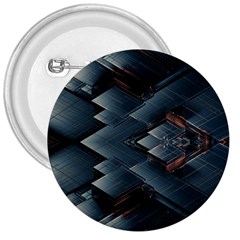 Background Pattern Geometric Glass Mirrors 3  Buttons by Ravend