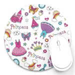 Princess Element Background Material Round Mousepad Front