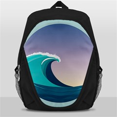 Tsunami Tidal Wave Wave Minimalist Ocean Sea 4 Backpack Bag by Pakemis