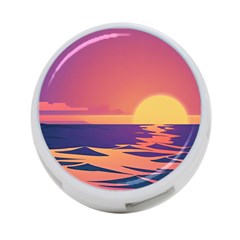 Sunset Ocean Beach Water Tropical Island Vacation 4-port Usb Hub (one Side) by Pakemis
