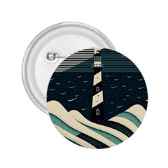 Lighthouse Abstract Ocean Sea Waves Water Blue 2 25  Buttons by Pakemis