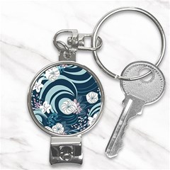 Flowers Pattern Floral Ocean Abstract Digital Art Nail Clippers Key Chain by Pakemis
