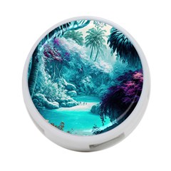 Landscape Nature Digital Art Palm Trees Paradise 4-port Usb Hub (two Sides) by Pakemis