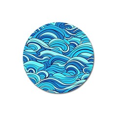 Pattern Ocean Waves Blue Nature Sea Abstract Magnet 3  (round) by Pakemis