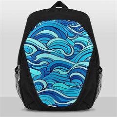 Pattern Ocean Waves Blue Nature Sea Abstract Backpack Bag by Pakemis