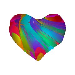Curvy Contemporary - Flow - Modern - Contemporary Art - Beautiful Standard 16  Premium Flano Heart Shape Cushions by GardenOfOphir