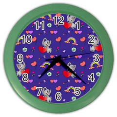 Texture Seamless Digital Scrapbooking Decorative Color Wall Clock by Wegoenart