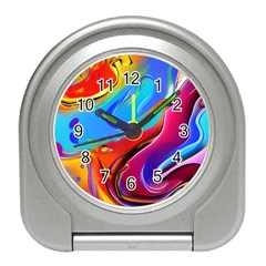Abstract Fluid Art Travel Alarm Clock by GardenOfOphir