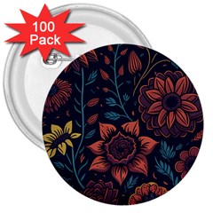 Flower Art Drawing Painting Spring 3  Buttons (100 Pack)  by Jancukart