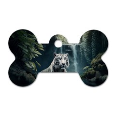 Tiger White Tiger Nature Forest Dog Tag Bone (one Side) by Jancukart