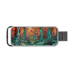 Ai Generated Tree Forest Mystical Forest Nature Portable Usb Flash (one Side) by Ravend