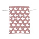 Cute Whale Illustration Pattern Lightweight Drawstring Pouch (M) Back