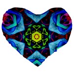 Abstract Kaleidoscope Digital Large 19  Premium Heart Shape Cushions Front