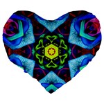 Abstract Kaleidoscope Digital Large 19  Premium Heart Shape Cushions Back