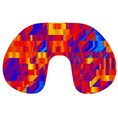 Geometric Pattern Fluorescent Colorful Travel Neck Pillow by Jancukart