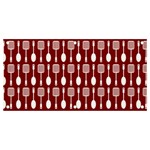 Red And White Kitchen Utensils Pattern Banner and Sign 4  x 2  Front